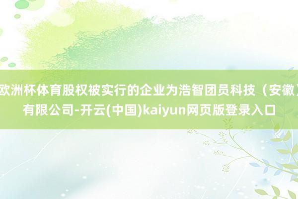 欧洲杯体育股权被实行的企业为浩智团员科技(安徽)有限公司-开云(中国)kaiyun网页版登录入口