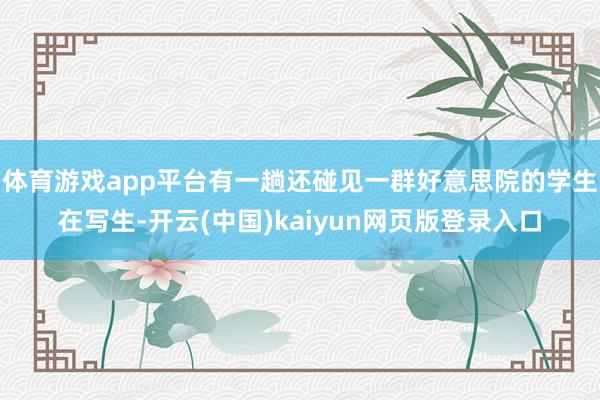 体育游戏app平台有一趟还碰见一群好意思院的学生在写生-开云(中国)kaiyun网页版登录入口